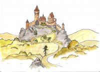 Čestín, prospekt k pohádkám, hrádek, návrh Míťa Bláhová