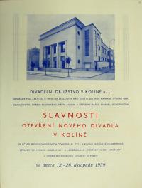 Kolín, Tyl, otevření nového divadla - program, 1939