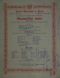 Praha-Vinohrady, Měšťanská beseda, Slavnostní večer - plakát, 1919