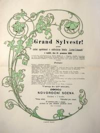 Lužná – Lišany, Grand Sylvestr - plakát, 1899