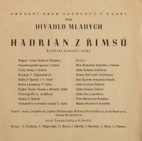 Plzeň, Divadlo mladých, Hadrián z Římsů – plakát, 1940