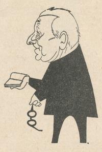 Václav Barth - karikatura Rudolfa Zezuly