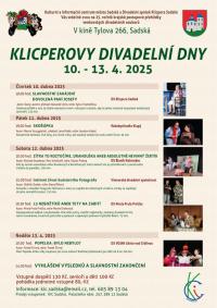 Sadská, KP Klicperovy divadelní dny, programový leták 2025