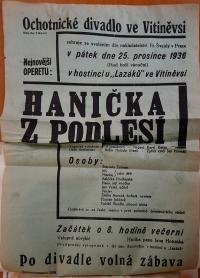 Vitiněves, SDO, Hanička z Podlesí - plakát, 1936