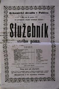 Polička, Ochotníci, Služebník svého pána - plakát, 1871
