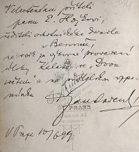 Ladecký Jan, dedikace E. Hojkovi na foto