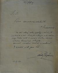 Pardubice, Spolek divadelních ochotníků, Korespondence, 1929