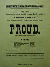 Polička, Ochotníci, Proud - plakát, 1920