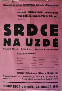 Pardubice, Řemeslnická jednota, Srdce na uzdě - plakát, 1941
