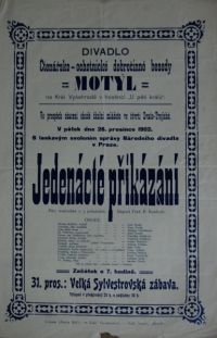 Praha-Vyšehrad, ČOB Motýl, Jedenácté přikázání - plakát, 1902