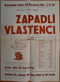 Jičín, Tyl, Zapadlí vlastenci - plakát, 1955