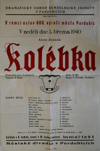 Pardubice, Řemeslnická jednota, Kolébka - plakát, 1940