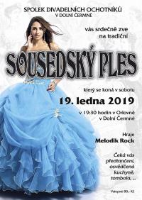 Dolní Čermná, Spolek divadelních ochotníků, Sousedský ples - plakát, 2019