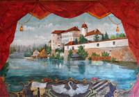 Oseček, Ochotníci, opona Poděbradský zámek, 1886