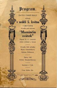 Cedar Rapids, Česká matiční škola, Maminčin svátek - program, 194x