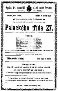 Beroun, SDO, Palackého třída 27 - plakát, 1909