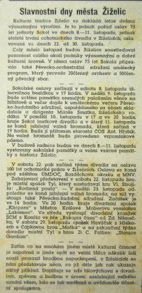 Žiželice, Tyl, Divadelní týden - novinový článek, 1947