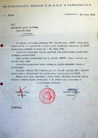 Jihlava, Klicpera, korespondence spolku, soutěž ÚMDOČ v Pardubicích, 1949