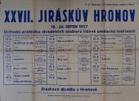 Nový Bydžov, Jirásek, Plakáty, XXVII. JIráskův Hronov - plakát, 1957