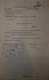 Bačalky, České srdce, spolkový prapor, 1928