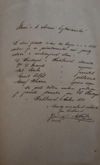 Kukleny, JDO, volba funkcionářů spolku, 1874