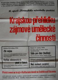 Světlá nad Sázavou, Krajská přehlídka ZUČ 1974 - plakát