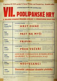 Kostelec nad Černými Lesy, 7. Podlipanské hry - plakát, 1964