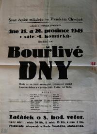 Vysoké Chvojno, SČM, Bouřlivé dny - plakát, 1945