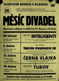 Klamoš, OB, XV. měsíc divadel - plakát, 1959