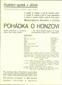 Jičín, Tyl, Pohádka o Honzovi - plakát, 1935