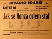 Praha-Braník, Divadlo Braník, Jak se Honza oslem stal - plakát, 1927