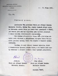 Jihlava, Klicpera, korespondence spolku, Sbor pro zřízení Druhého Národního divadla, 1930