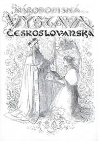 Praha, Národopisná výstava českoslovanská 1895, tit. str. publikace, il. M. Aleš