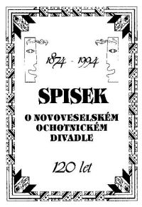 Spisek o novoveselském ochotnickém divadle, titulní strana