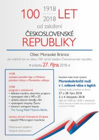 Moravské Bránice, Žasnu, 100 let republiky - plakát, 2018