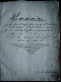 Beroun, kniha záznamů o představeních 1833-1842, tit. str.