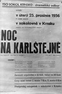 Krnsko, Sokol, Noc na Karlštejně - plakát, 1956