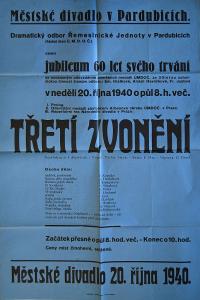 Pardubice, Řemeslnická jednota, Třetí zvonění - plakát, 1940