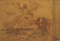 Praha, ND, studie kompozice k oponě ND, autor František Ženíšek, 1879 - 1880