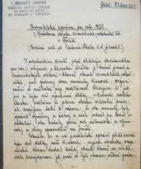 Třebíč, Jiráskův okrsek, jednatelská zpráva, 1926
