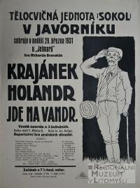 Javorník, Sokol, Krajánek Holandr jde na vandr - plakát, 1931