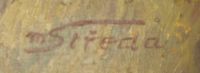 Středa, malíř, Miletín, podpis na obraze