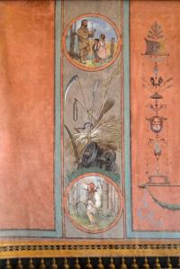 Bavorov, SDO Šumavan, detail opony Kde domov můj, autor Josef Jakší dle Josefa Mánesa, 1895