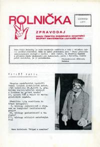 Rolnička, zpravodaj SAL, titulní strana, 1977/listopad