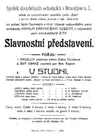 Brandýs nad Labem, Spolek divadelních ochotníků, V studni - plakát, 1911