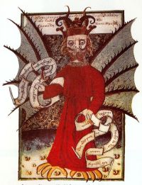 Miletín, Muzeum 1/02, Maškary, satan z Jenského kodexu 1490-1510, iluminace.jpg