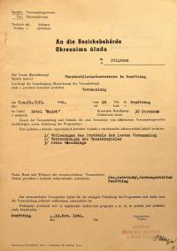 Nová Včelnice, Jednota divadelních ochotníků, hlášení o členské schůzi, 1942