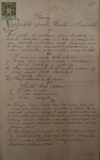 Smiřice, Pěvecko-ochotnická jednota Hanka, Spolkové stanovy, prosinec 1884