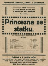 Lískovice, Sokol, Princezna ze statku - plakát, 1919