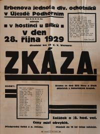 Podhorní Újezd, Erbenova jednota, Zkáza - plakát, 1929